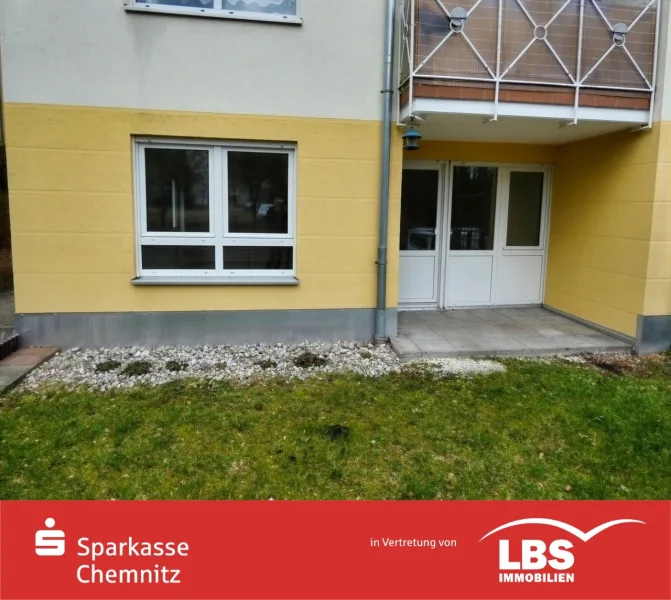 Ansicht Terrasse+Gartentanteil - Wohnung kaufen in Chemnitz - BARRIEREFREI WOHNEN