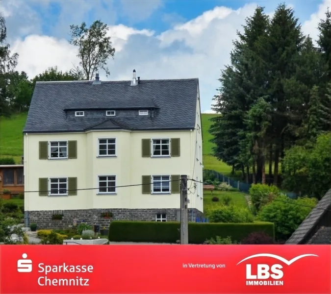 Hausansicht - Haus kaufen in Gelenau - Haus mit Ausblick