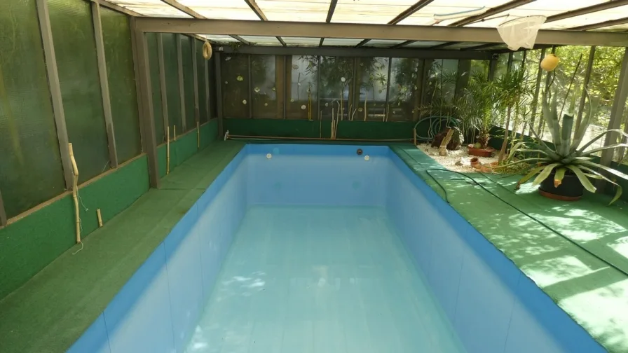 überdachter Swimmingpool