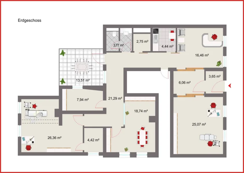 Grundriss - Büro/Praxis mieten in Finsterwalde - Praxis- / Gewerbeeinheit zu vermieten