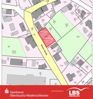 Titelbild - Karte mit Grundstückseinzeichnungerung - Grundstück kaufen in Rothenburg - Zentrales Bauland zu verkaufen