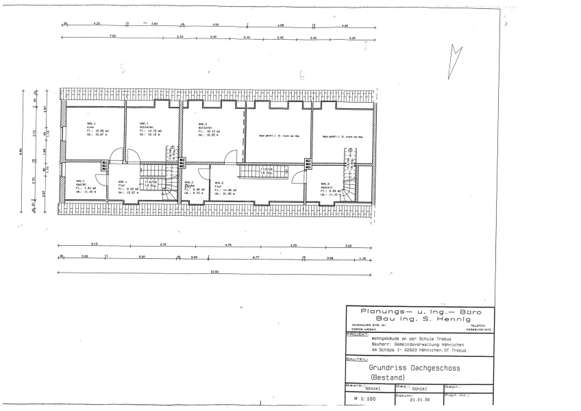 Grundriss Wohnhaus Dachgeschoss, Dorfstr. 61a_b, Trebus