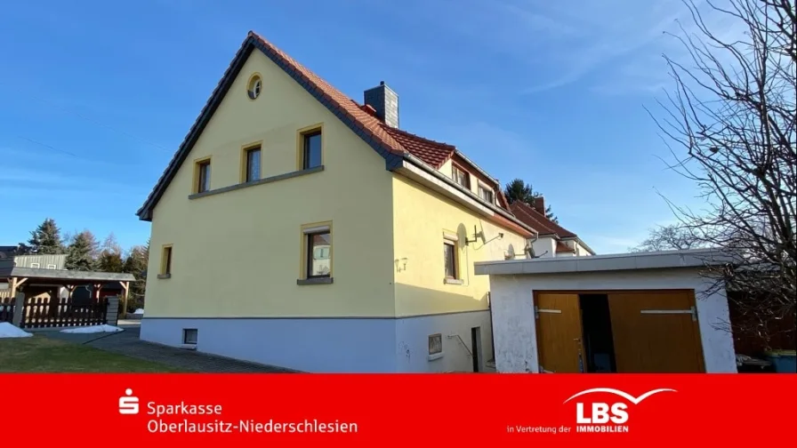 Ansicht Giebel Gartenseite - Haus kaufen in Ebersbach-Neugersdorf - Mein klein Häuschen