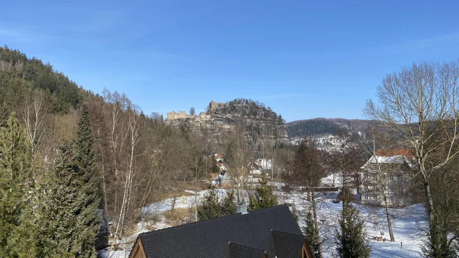 Blick vom DG auf Berg Oybin