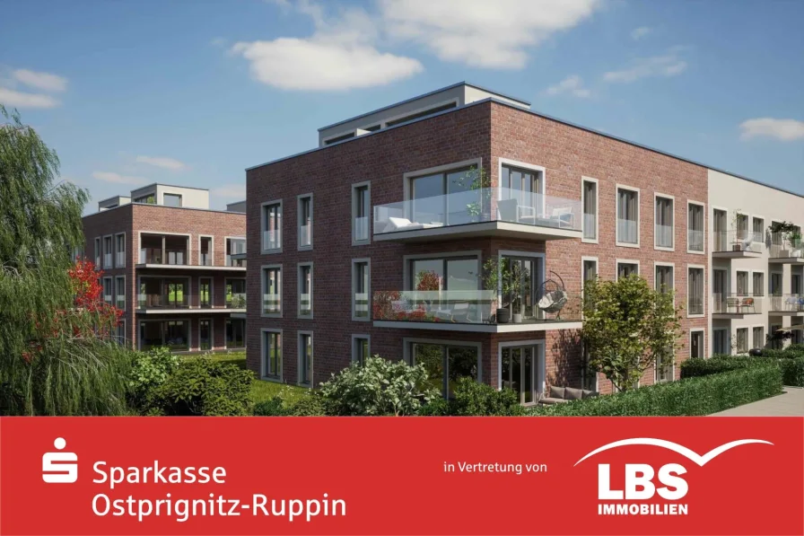 3D Modell - Seeansicht - Wohnung kaufen in Neuruppin - Exklusive Eigentumswohnung mit Seeblick
