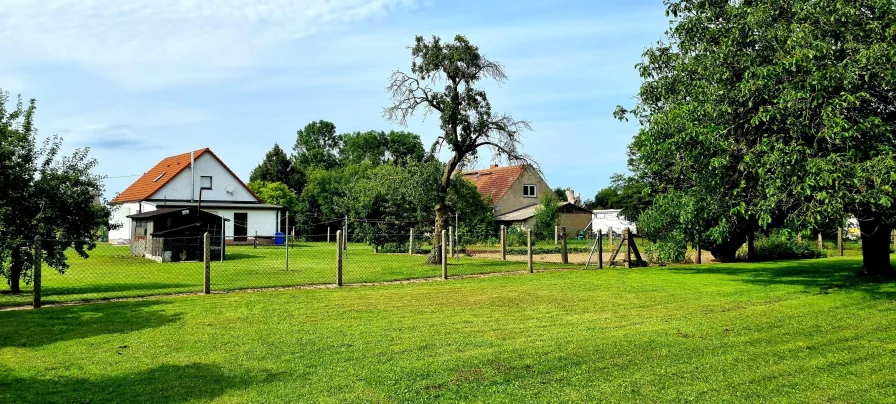 Garten vor+hinter Zaun