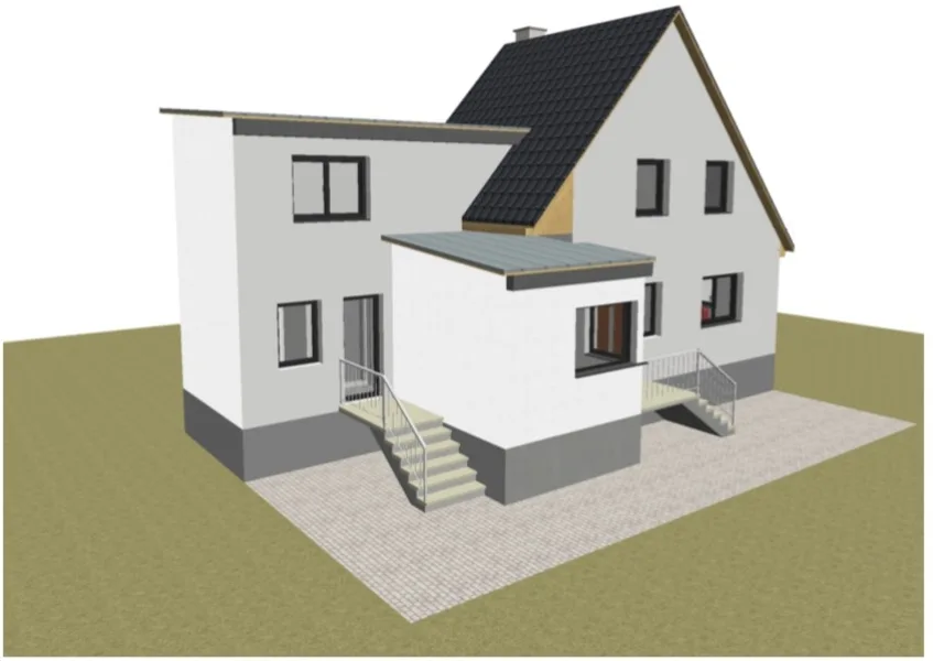 Ansicht - Haus kaufen in Greifswald - 93 m² bereit zur Fertigstellung