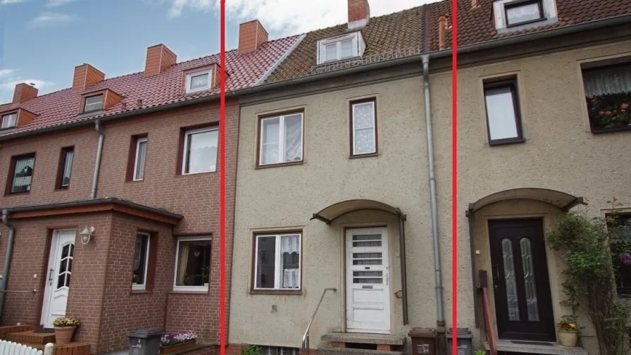 straßenseitige Ansicht - Haus kaufen in Stralsund - Sanierungsobjekt in beliebter Wohnlage 