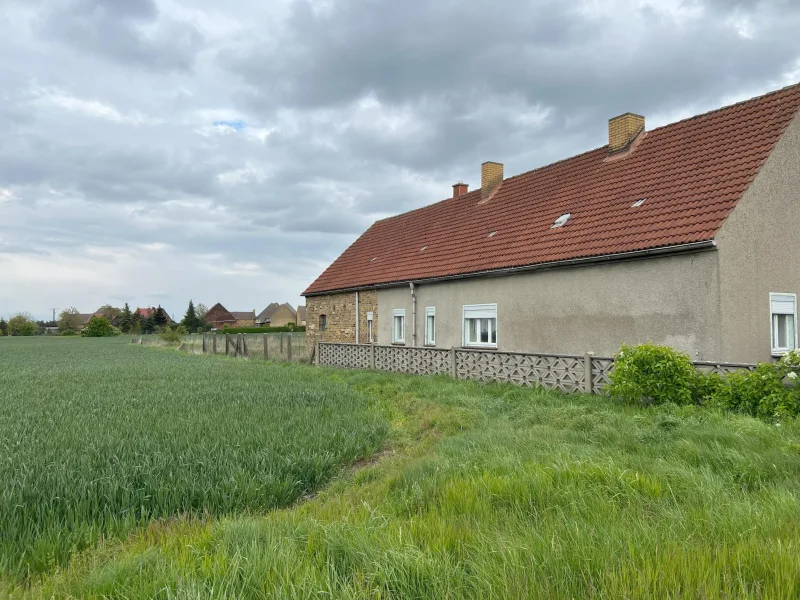 Haus Seite mit langem Grundstück