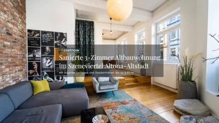 Deckblatt - Wohnung kaufen in Hamburg - Sanierte 3-Zimmer Hochparterre Altbauwohnung mit Terrasse und über 3,50m Deckenhöhe-Altona-Altstadt