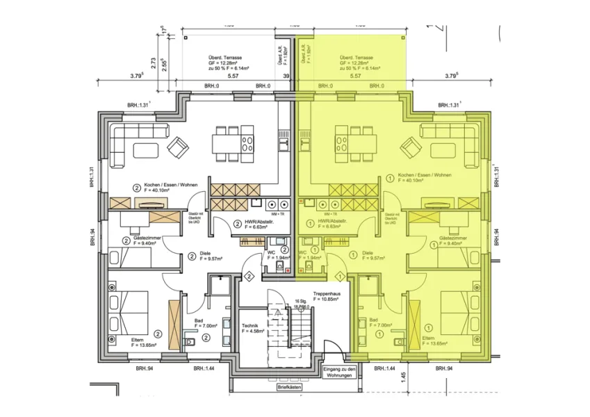 Erdgeschoss Wohnung 1 - Wohnung kaufen in Uelsen - Exklusive Eigentumswohnung im Erdgeschoss in Uelsen - Waterfall