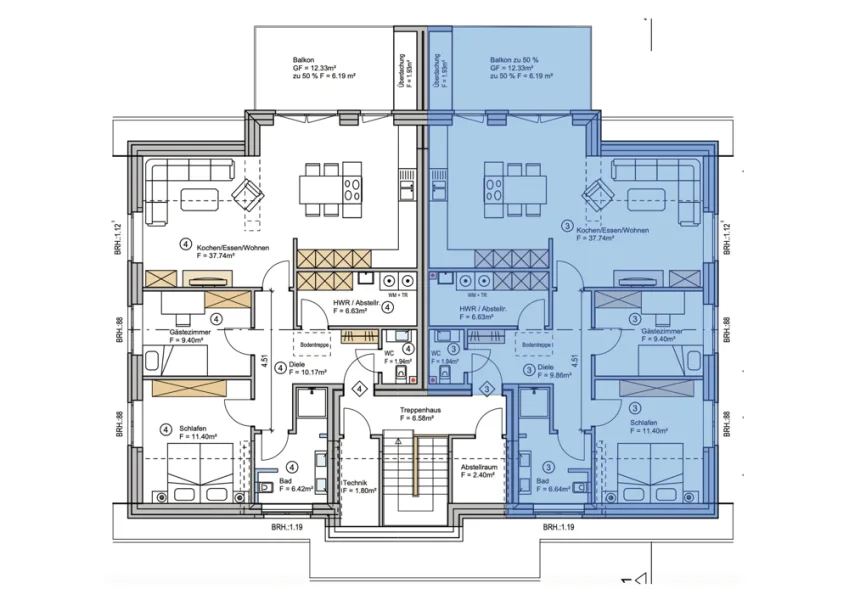 Dachgeschoss Wohnung 3 - Wohnung kaufen in Uelsen - Attraktive DG-Eigentumswohnung in Uelsen - Waterfall