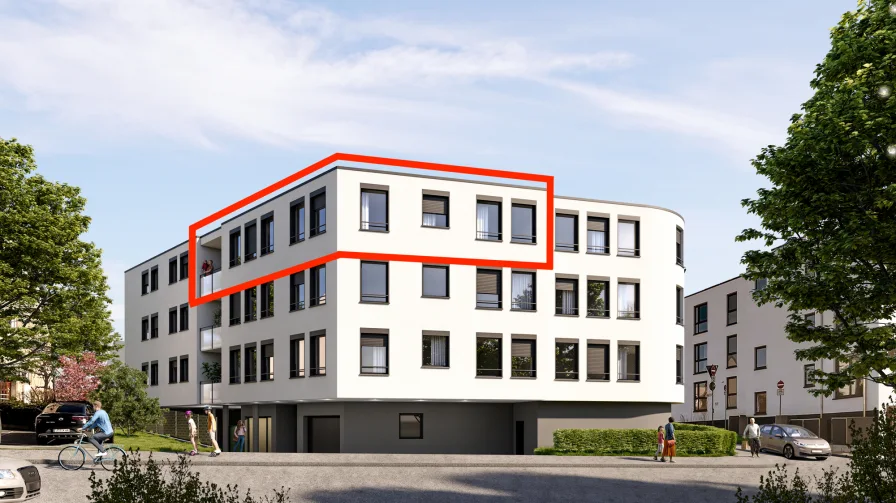 Ansicht unverbindliche Visualisierung - Wohnung kaufen in Leonberg - Exklusives Stadthaus Leonberg: Ihr Traumzuhause wartet