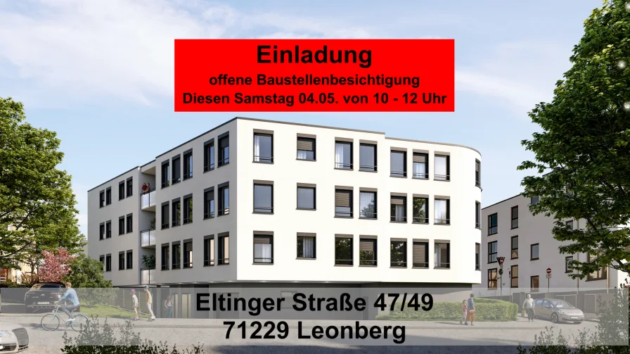 Einladung offene Baustellenbesichtigung 04. Mai - Wohnung kaufen in Leonberg - Exklusives Stadthaus Leonberg: Ihr Traumzuhause wartet