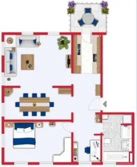 Grundriss - Wohnung mieten in Fellbach - Mitten in Fellbach - 3-Zimmer-Wohnung mit Flair