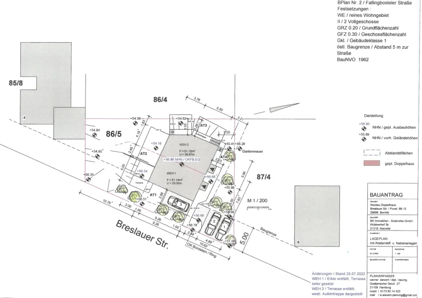 Lageplan Abstandsflächen