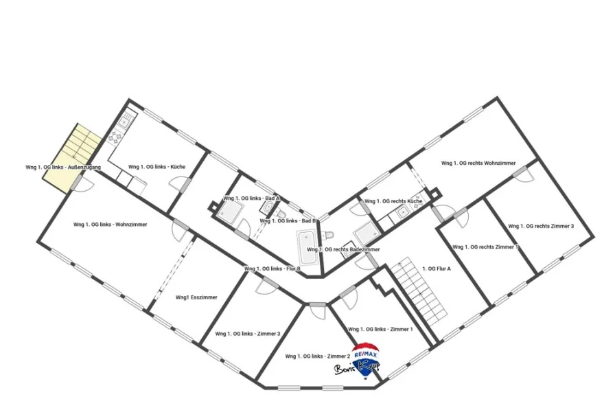 1. OG EG - schematische Darstellung