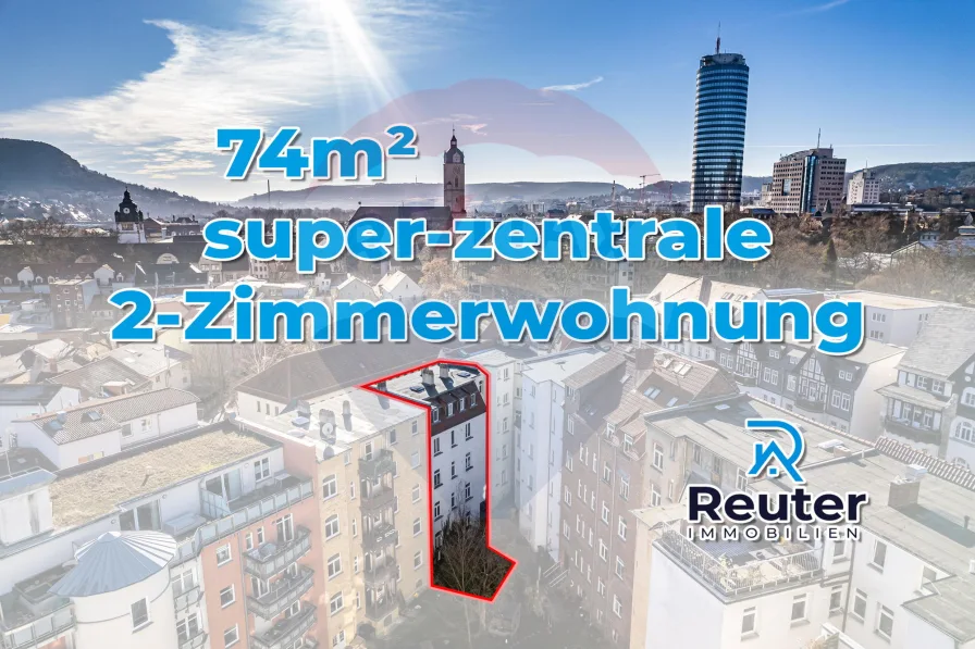 Stadtansicht - Wohnung kaufen in Jena - Reuter Immobilien Super zentrale 2-Zimmer-Dachgeschosswohnung - gemütlich & hell