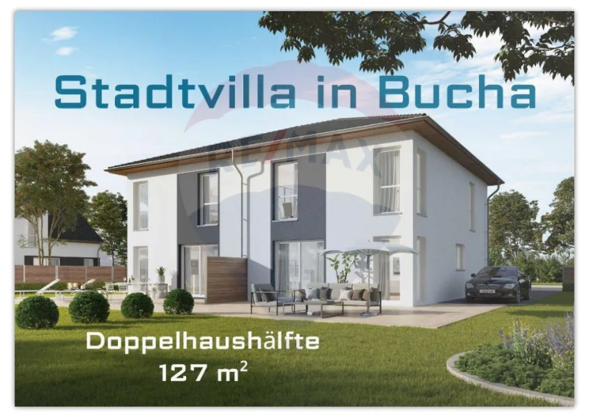 Stadtvilla - Haus kaufen in Bucha bei Jena - Schöne Doppelhaus Stadtvilla mit 127 m² Wohnfläche inkl. ca. 350 m² Grundstück in Bucha