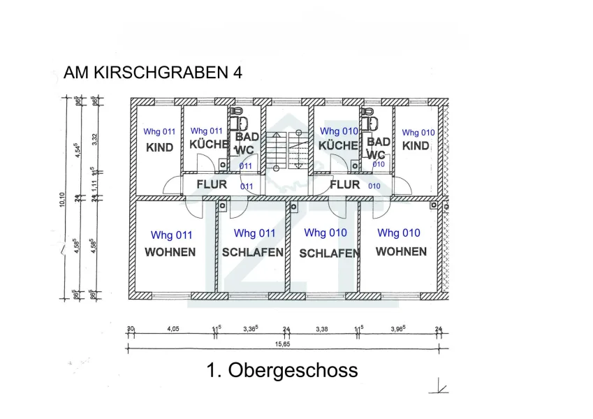 Grundriss 1.OG, Am Kirschgraben 4