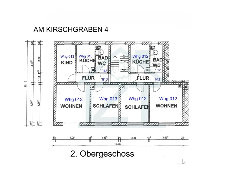 Grundriss 2.OG, Am Kirschgraben 4