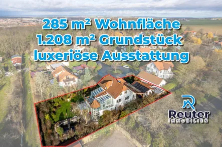 Titelbild - Haus kaufen in Apolda-Schöten - Luxuriöse Villa mit Innenpool, großzügigem Garten & Top-Ausstattung in ruhiger Lage von Apolda