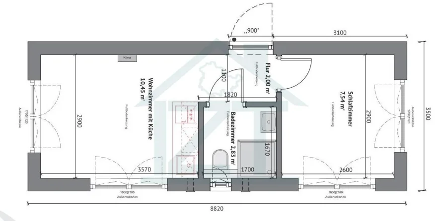 Mini Villa Modulhaus 8,8x3,5m 