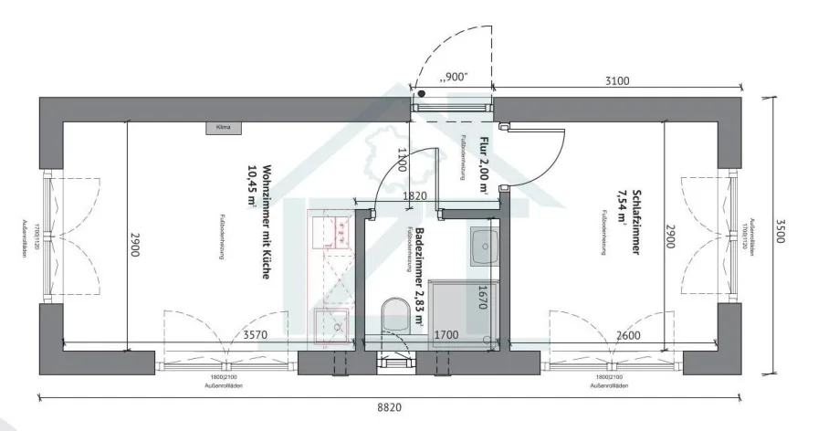 Mini Villa 8,8x3,5m - 23m²