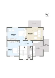 Grundrissplan - Wohnung mieten in Lörrach-Haagen - Erstbezug nach Sanierung +++ 3-Zimmer-Wohnung mit 2 Balkonen in Lörrach-Haagen