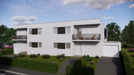 Illustration außen - Haus kaufen in Wadgassen - Hochwertige Neubau-Doppelhaushälfte mit KfW 55 Energieeffizienz, provisionsfrei für den Käufer