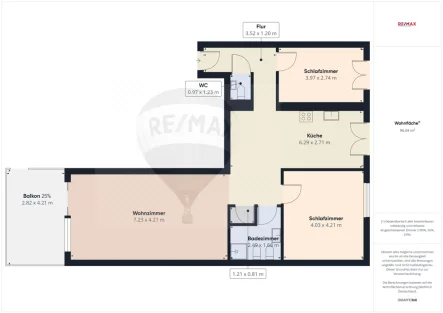 Grundriss CAM01708G0-PR0035-BUILD01-FLOOR00 - Wohnung kaufen in Wallerfangen - Wallerfangen: Attraktive Eigentumswohnung 95m² + Terrasse + Garage + ruhige Lage 1.OG + Top Aussicht