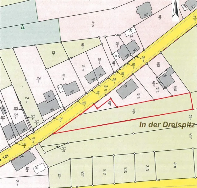 Kataster Jpeg - Grundstück kaufen in Heusweiler - Heusweiler: 1.793 m² großes Grundstück in Südlage, an der Bebauungsgrenze