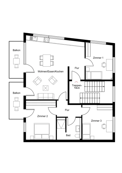  - Wohnung kaufen in Heidenheim an der Brenz - Neubau *KfW 55 EE* 4-Zi.-Wohnung mit zwei Balkonen im Herzen von Heidenheim!