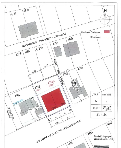 Lageplan mit Teilung