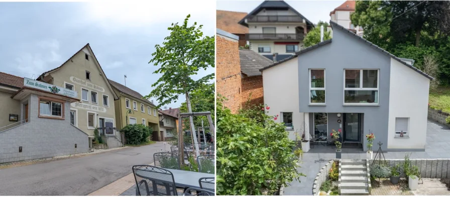 Gebäudeensemble - Haus kaufen in Offenburg - REDUZIERT: Traditionsreiche badische Küche trifft modernes Einfamilienhaus