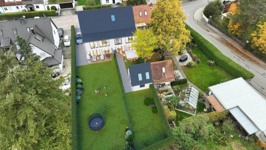 Visualisierung - Grundstück kaufen in Germering - Attraktives Grundstück für Stadthaus – Familiäres Wohnen mit Gartenhaus und Gestaltungsfreiheit