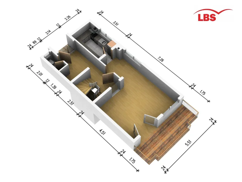 Grundriss Erdgeschoss 3D