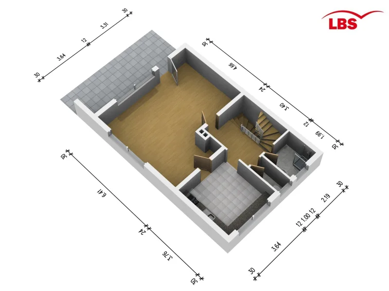 Grundriss Erdgeschoss 3D