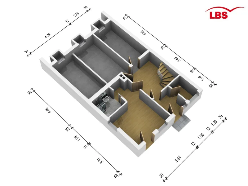 Grundriss Untergeschoss 3D