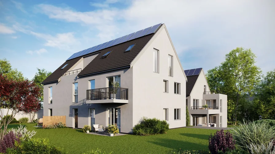 Haus 2 Ansicht Tag - Wohnung kaufen in Schwandorf - Innovation in KfW 40 QNG