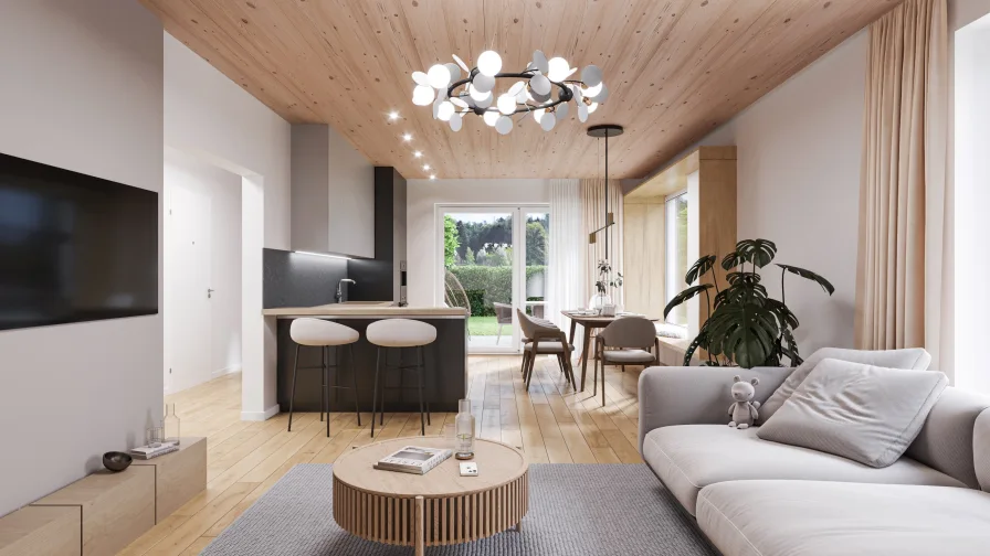 Haus 1 Innenansicht Wohnen Ess - Wohnung kaufen in Schwandorf - Innovation in KfW 40 QNG