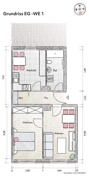 Grundriss WE 1