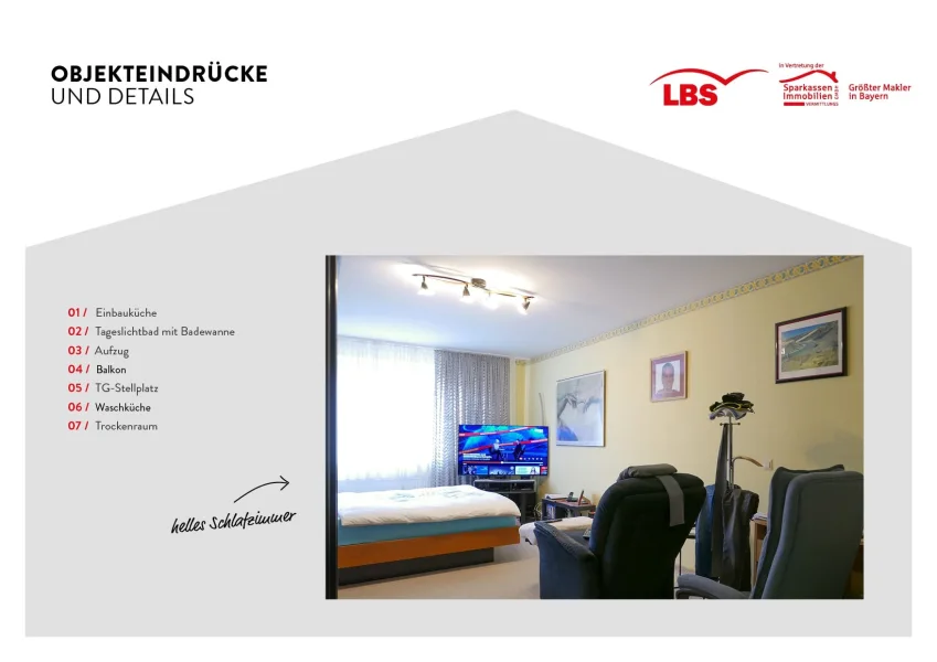 Schlafen - Wohnung kaufen in Veitshöchheim - VERMIETEN & VERDIENEN mit wenig Aufwand . 2-Zimmer-Wohnung