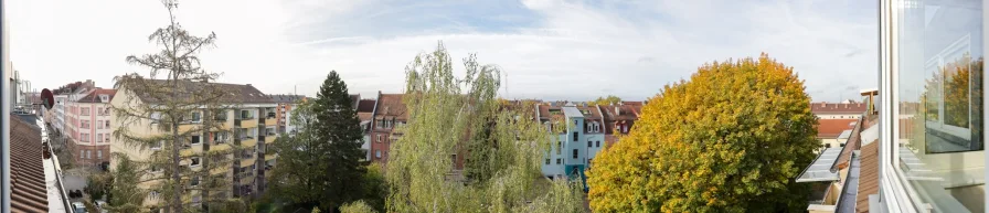 Blick nach Süden vom möglichen Balkon