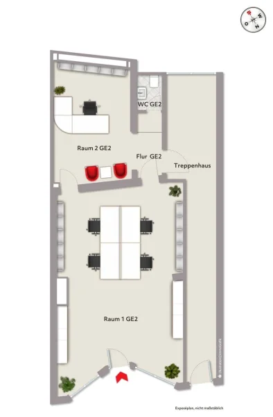 Grundriss EG - Gewerbe 2 Laden 