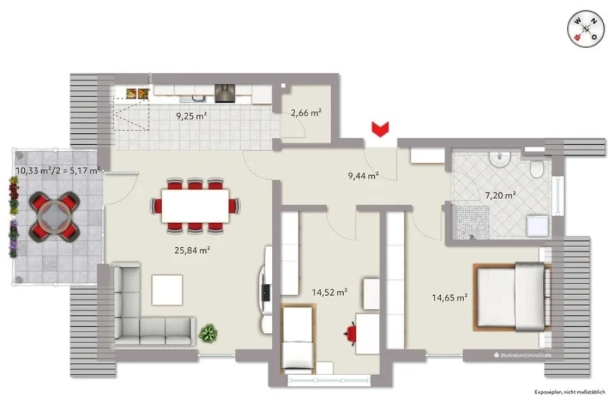 Grundriss A5 - Wohnung kaufen in Erkheim - Wohnen auf höchstem energetischen Standard