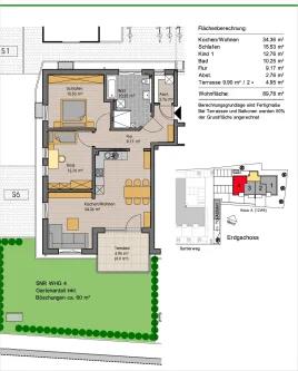 Grundriss Wohnung Nr. 4 - Wohnung kaufen in Egg - Wohnanlage in Egg a. d. Günz