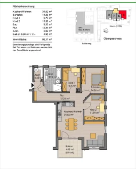 Grundriss Wohnung Nr. 5 - Wohnung kaufen in Egg - Wohnanlage in Egg a. d. Günz