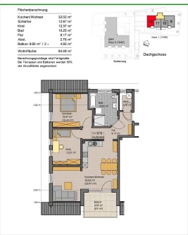 Grundriss Wohnung Nr. 12 - Wohnung kaufen in Egg - Wohnanlage in Egg a. d. Günz