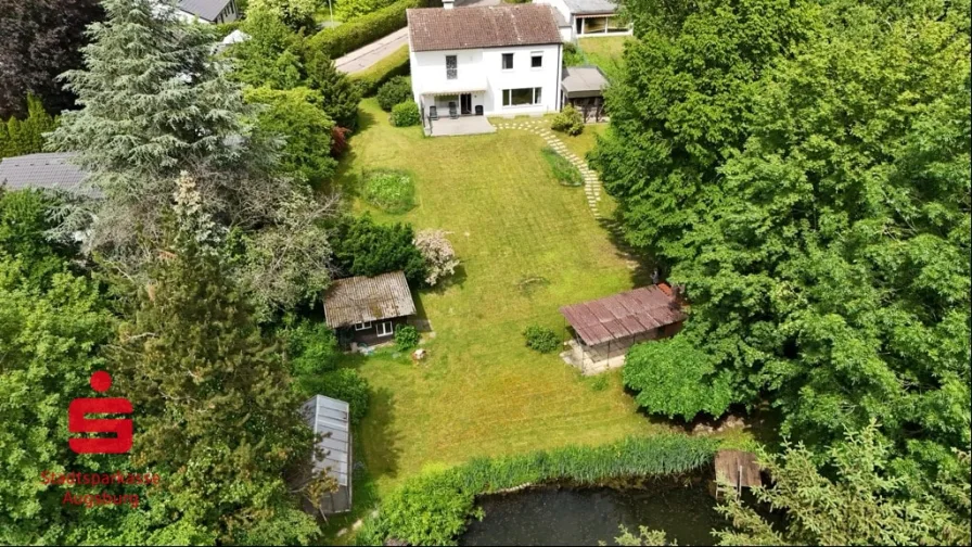 großer Garten nach Süden - Haus kaufen in Neusäß - Einfamilienhaus mit großem Garten 